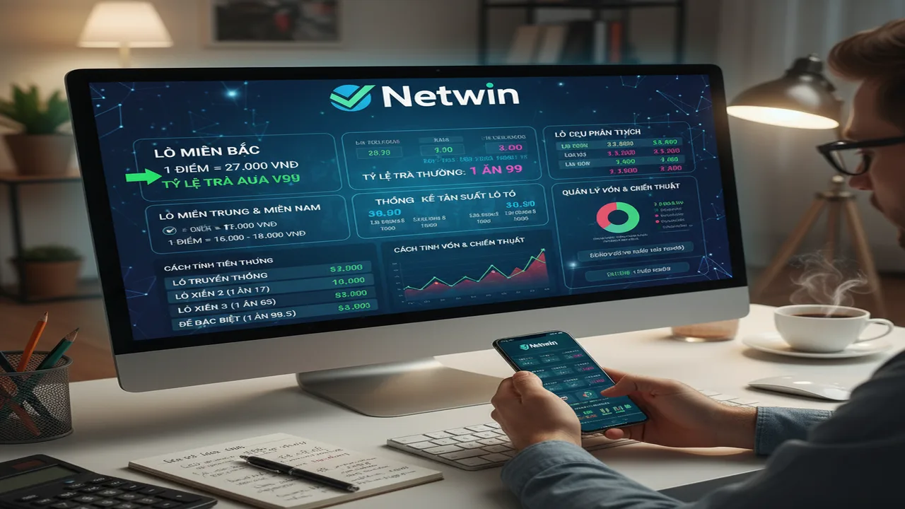 Cách tính điểm lô và tiền thưởng lô đề online Netwin